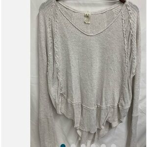 We The Free Textured White Knit Top